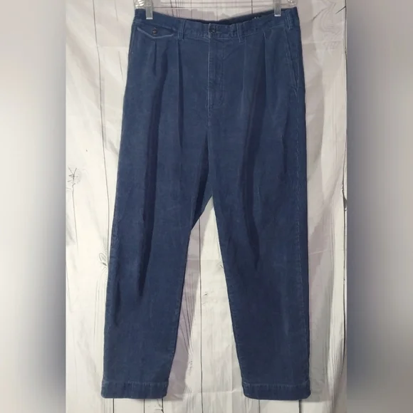 Polo Ralph Lauren Vintage 90's Men's Blue Corduroy Pants - Picture 1 of 16